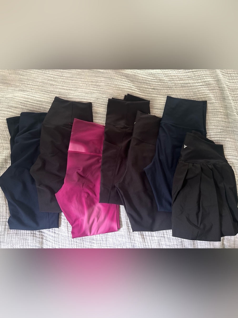 Old Navy Leggings Bundle in Black, Navy, and Magenta (Nike) plus active skort